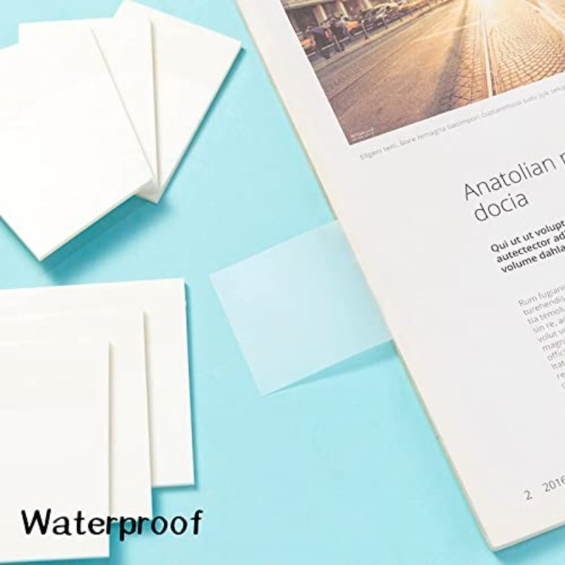 Transparent Sticky Notes, 250 Sheets 3x3 Inch Clear Sticky Notes Waterproof Self-Sticky Notes for School Home Office 5 Pads - Image 3