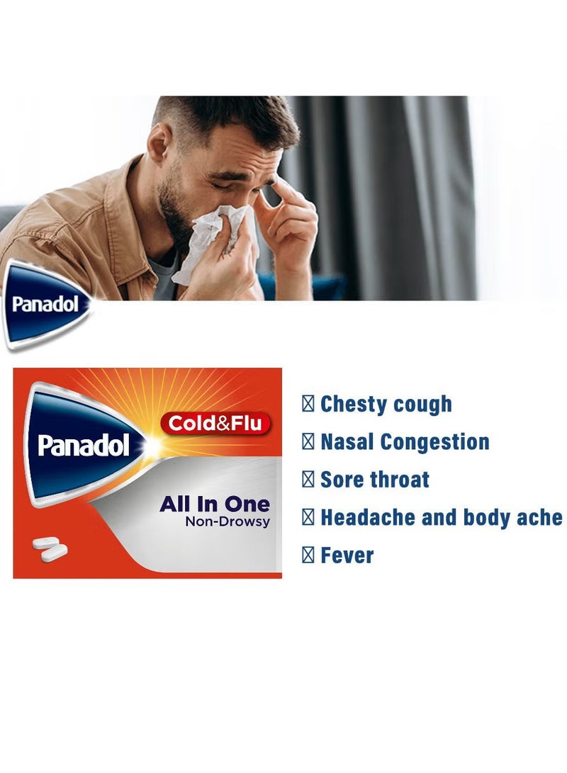 Panadol Cold And Flu All In One 24 Tablets - Image 2