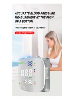 REALBLAD Blood Pressure Monitor with Arabic Voice Broadcast, Rechargeable 2x99 Readings Memory Wrist BP Monitor, with LED Large Display (SILVER)  - Image 5