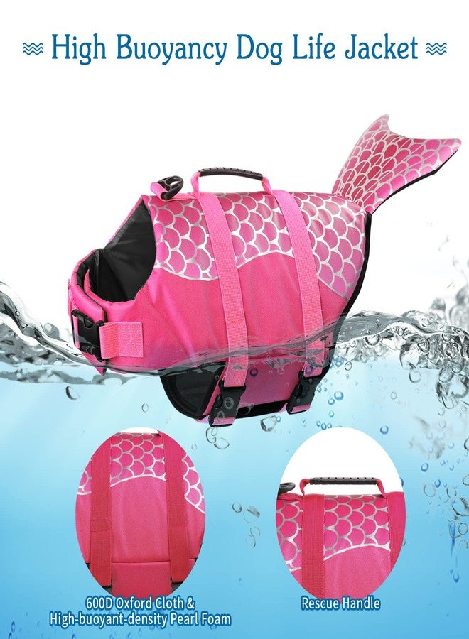 Dogcheer Dog Life Jacket, Cute Mermaid Dog Life Vest for Swimming Boating with Superior Buoyancy and Rescue Handle, Adjustable Puppy Swim Vest Pet Floating Vest for Small Medium Large Dogs - Pink, XS - Image 3