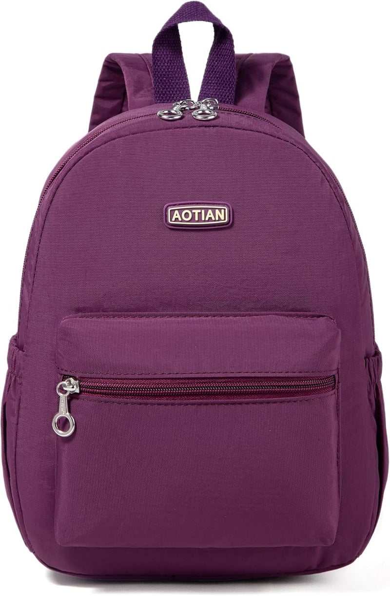 AOTIAN Mini Lightweight 11.8 Inch Backpack Durable Travel Hiking Women and Girls Small Daypack, 7 Liters Purple - Image 1