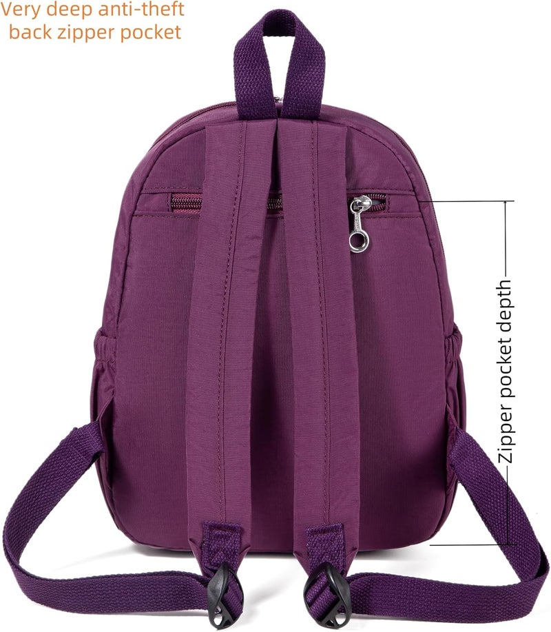 AOTIAN Mini Lightweight 11.8 Inch Backpack Durable Travel Hiking Women and Girls Small Daypack, 7 Liters Purple - Image 4