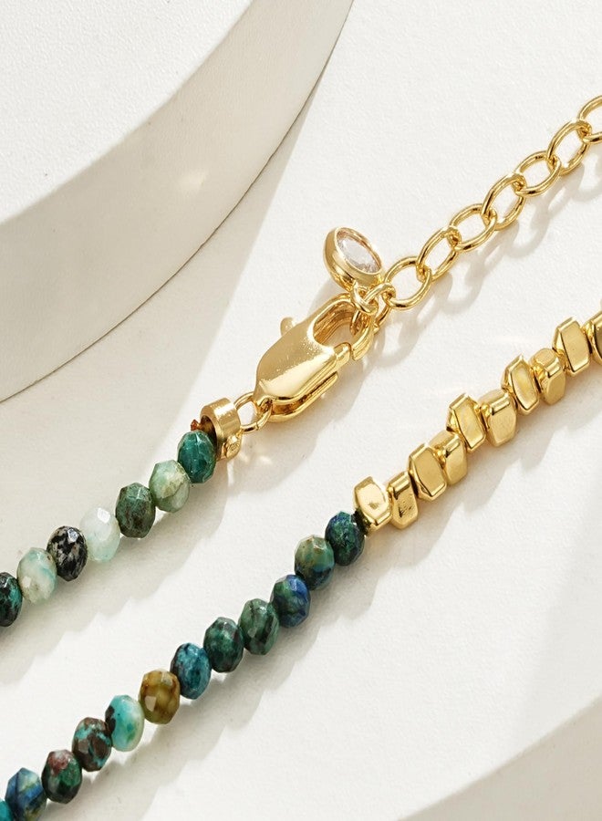 BENEIGE Bead Bracelet for Women, Layered Stone Mixed Bracelets 18K Gold Plated Dainty Handmade Link Bracelet Jewelry for Women,Party for Women Gifts - Image 5
