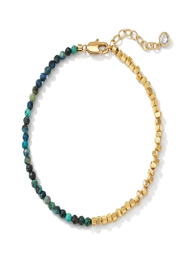 BENEIGE Bead Bracelet for Women, Layered Stone Mixed Bracelets 18K Gold Plated Dainty Handmade Link Bracelet Jewelry for Women,Party for Women Gifts - Image 1