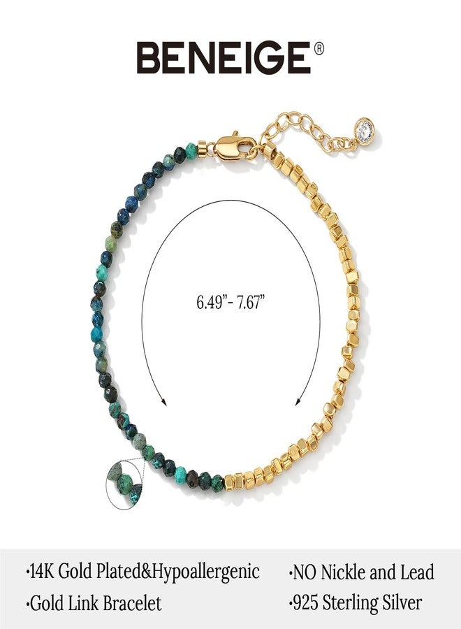 BENEIGE Bead Bracelet for Women, Layered Stone Mixed Bracelets 18K Gold Plated Dainty Handmade Link Bracelet Jewelry for Women,Party for Women Gifts - Image 4
