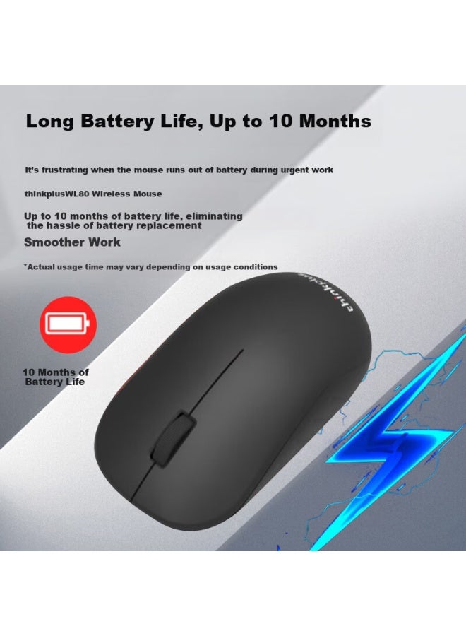 Thinkpad Lenovo Wireless Mouse Business Office Portable Red Dot Mouse Ergonomic Symmetrical Design Laptop Desktop Universal - Image 3