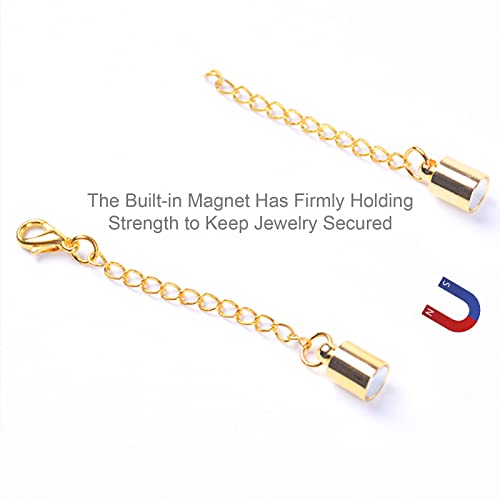 Mizeer Magnetic Necklace Extenders, Magnetic Necklace Clasps with Extender Chains - Image 2