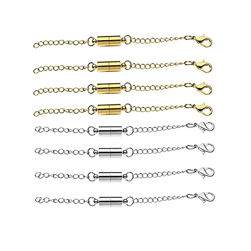 Mizeer Magnetic Necklace Extenders, Magnetic Necklace Clasps with Extender Chains - Image 1
