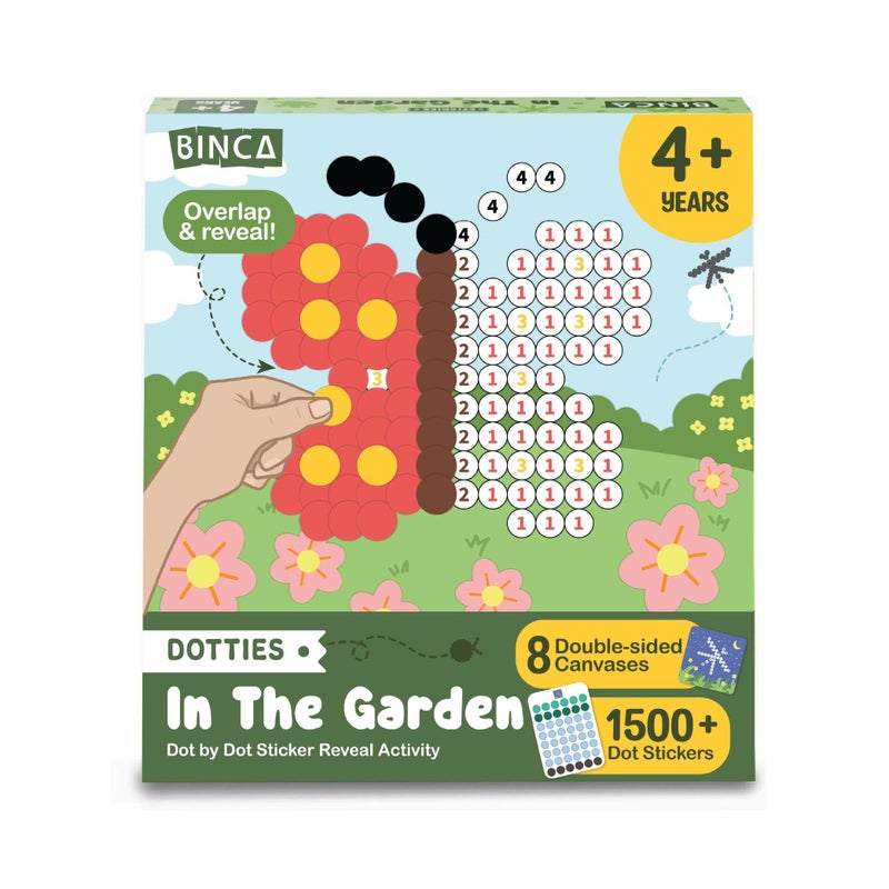 BINCA Dotties Dot Art Activity Kit 1500 Stickers 8 Garden Animals MessFree Activities DIY Dot Sticker Art Kids Travel Activities Easter Basket Stuffers Gifts for Boys Girls Ages 4567 - Image 2