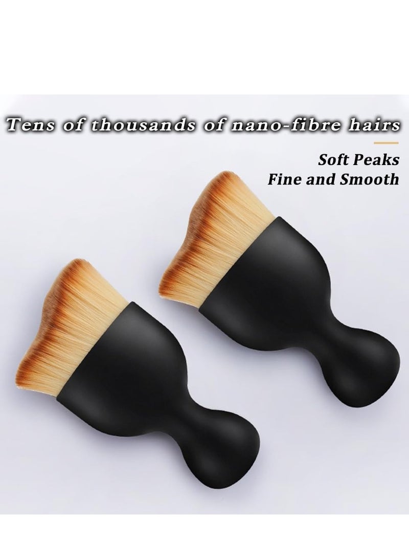 فرشاة تنظيف السيارات 4 قطع، فرشاة غسيل السيارات، فرشاة تنظيف السيارة من الداخل، فرشاة تنظيف داخلية مثالية للداخلية والخارجية ولوحة العدادات وفتحات التكييف والجلد والمحركات بشعيرات ناعمة (أصفر) - Image 4