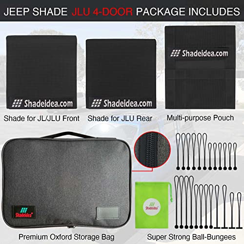 Shadeidea Sun Shade Top for Jeep Wrangler JL Unlimited (2018-2023) 4 Door Front and Rear 2 piece-Yellow Mesh Screen Sunshade JLU Top Cover UV Blocker with Grab Bag- 10 Year Warranty - Image 5