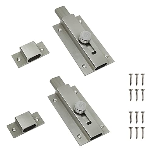 Volo 5 inch Heavy Duty Door Security Latch Lock Tower Bolt for, Baby Latch, Home, Bathroom, Kitchen,Office .(Color :Silver) (Pack of 2 Pcs.) - Image 4
