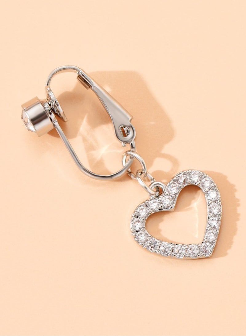 3pcs silvery fake belly ring set body jewelry set  piercing free Navel Ring set butterfly non piercing belly ring for Women  Clip On Belly Button Rings  for girls party graduation birthday wedding gifts - Image 5