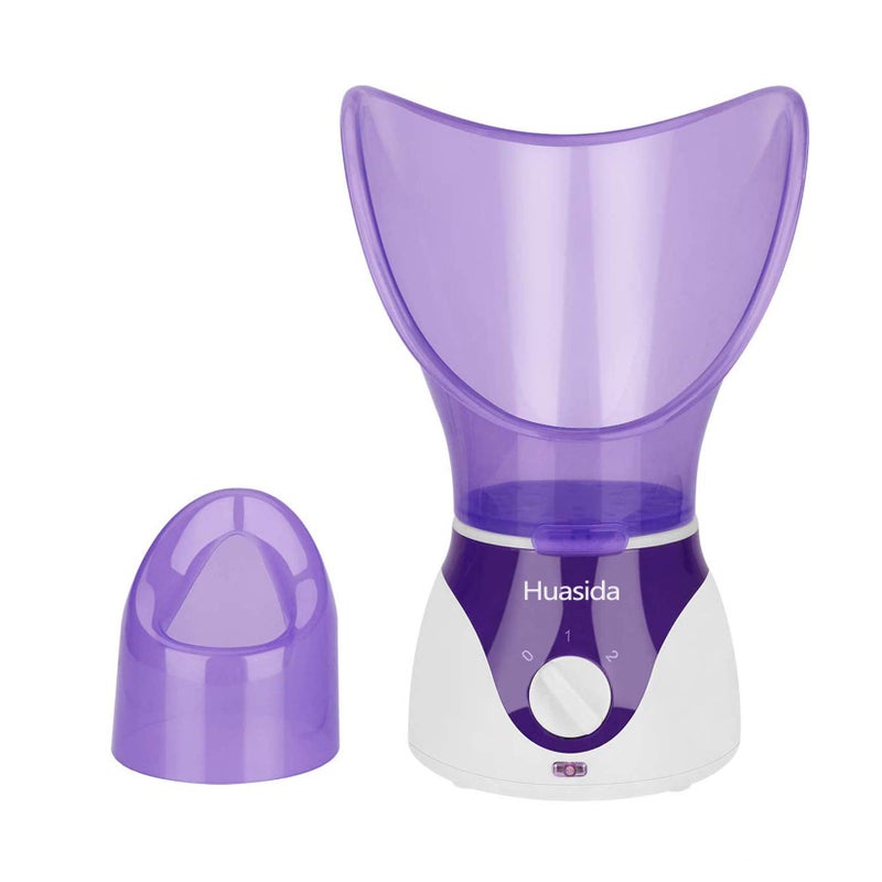 huasida Facial Steamer Personal Steam Inhaler Sauna Facial Steamer Hot Mist Moisturizing Beauty Instrument Rejuvenate and Hydrate Your Skin (Purple) - Image 1