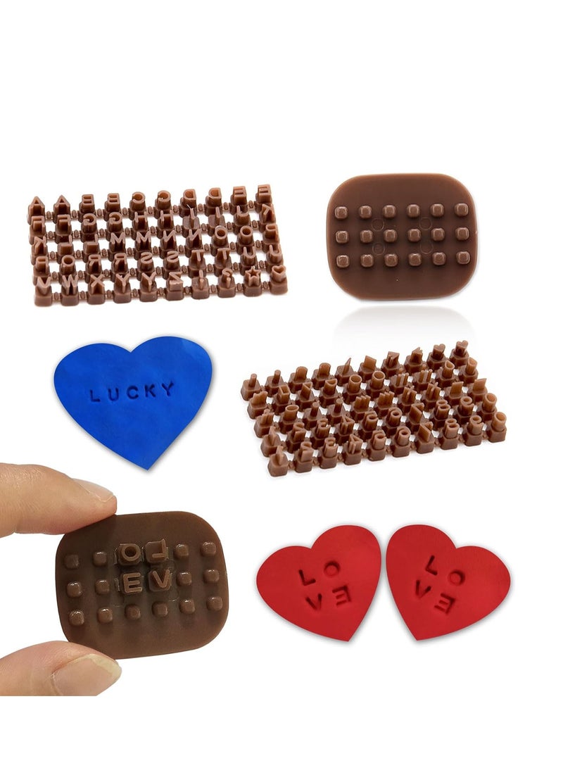 Whale طوابع حروف الحوت للطين، طوابع الفخار للحرف اليدوية، طوابع الحروف والأرقام الصغيرة، طوابع الكوكيز، أدوات الطين البوليمر، مكبس صغير، طابع فوندانت، طوابع الحروف (بني داكن) - Image 1