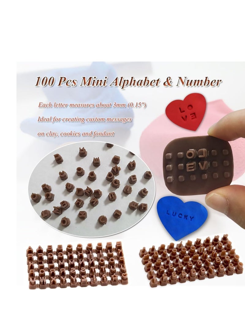 Whale طوابع حروف الحوت للطين، طوابع الفخار للحرف اليدوية، طوابع الحروف والأرقام الصغيرة، طوابع الكوكيز، أدوات الطين البوليمر، مكبس صغير، طابع فوندانت، طوابع الحروف (بني داكن) - Image 2