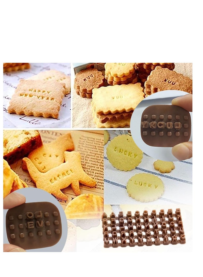 Whale طوابع حروف الحوت للطين، طوابع الفخار للحرف اليدوية، طوابع الحروف والأرقام الصغيرة، طوابع الكوكيز، أدوات الطين البوليمر، مكبس صغير، طابع فوندانت، طوابع الحروف (بني داكن) - Image 5