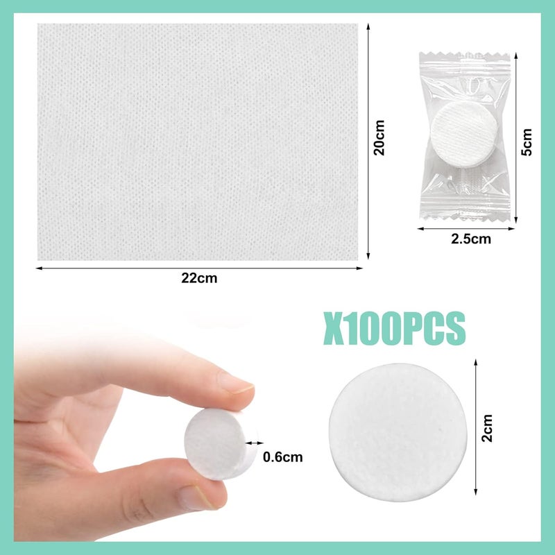 Fodlon Flexible varied design 100pcs Compressed Towels, 20cm Coin Face Tissue, Disposable Face Cloths Compressed, Cotton Magic Towel Compressed Tissue,Expandable Mini Face Towel for Travel/Beauty/Salon/Outdoor Sports (White) Global flexible assemble picks - Image 2