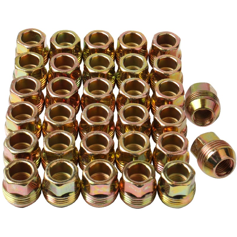 Set of 32 14mmx15 OEM Factory 8 Lug Wheel Nuts Replacement for Sliverado Sierra 2500HD 3500HD Yukon Avalanche Suburban Express 2500 C2500 K2500 M14x15 Studs with 8 Lug Wheel
