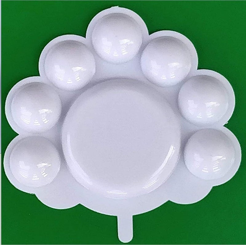 FIRST CLICK Painting Palettes for Art 301 no. 22X17 cm & Flower Shaped 14X9.5 cm, Turtle Shape13X9 cm Palettes Set of 3 pcs Pure White Plastic - Image 4