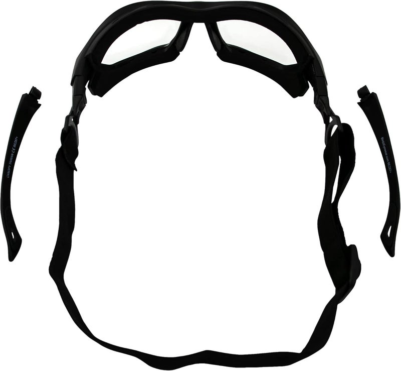 Birdz Eyewear Canopy Padded Motorcycle Sunglasses with Clear, Smoke & Yellow Lenses - Image 5