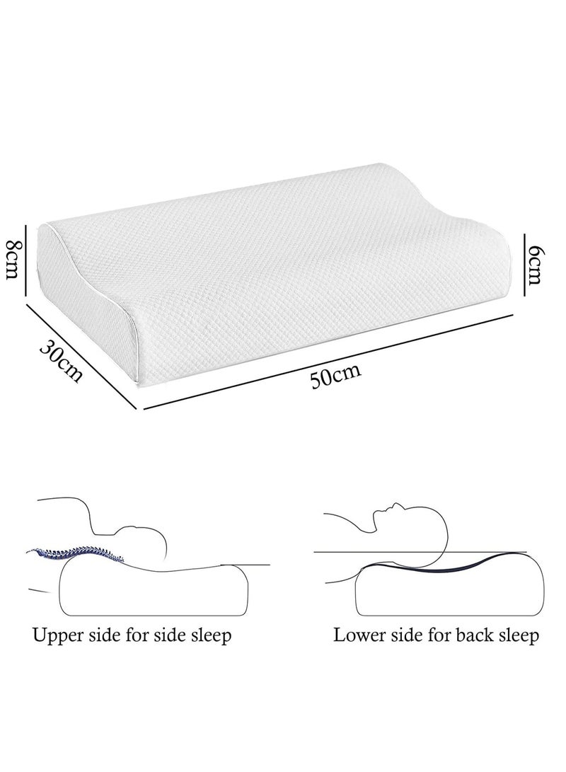 Premium Memory Foam Pillow for Neck and Back Pain - 55 x 35 x 10/7-cm - Image 2