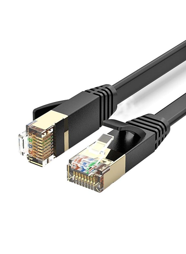 AL RAID 10M Cat 7 Ethernet Cable High Speed Gigabit Flat Lan Network Cable with RJ45 Gold Plated Connector 10Gbps 600Mhz Shielded Internet Patch Cord for Switch Router Modem - Image 1