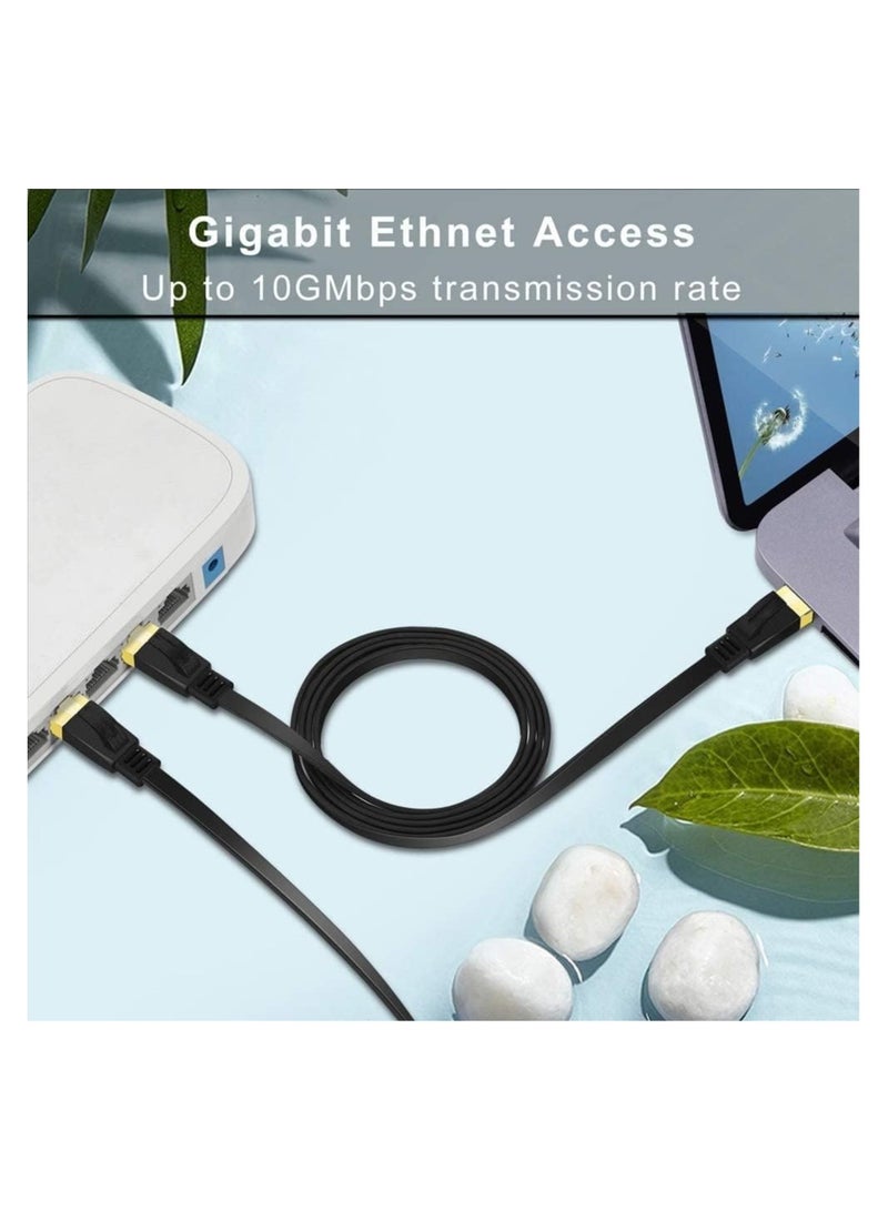 AL RAID 10M Cat 7 Ethernet Cable High Speed Gigabit Flat Lan Network Cable with RJ45 Gold Plated Connector 10Gbps 600Mhz Shielded Internet Patch Cord for Switch Router Modem - Image 5