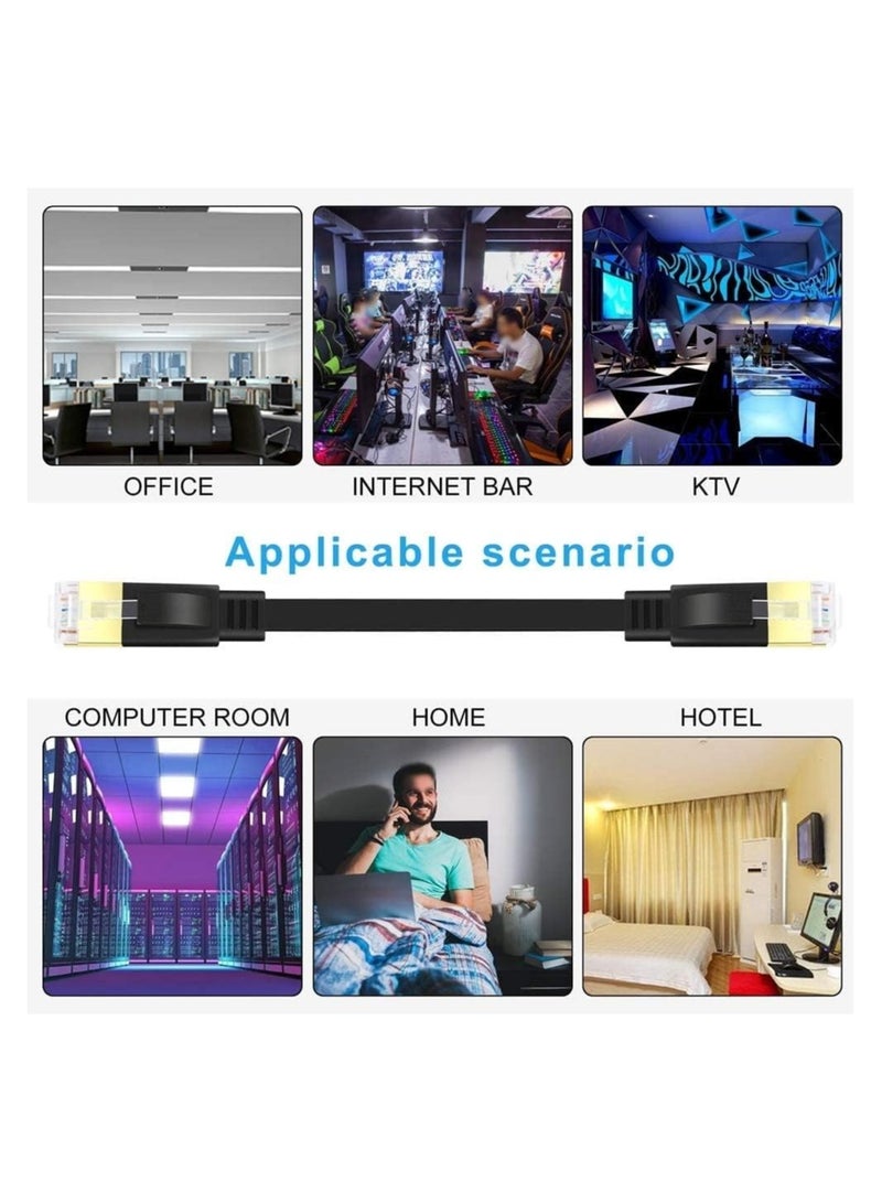 AL RAID 10M Cat 7 Ethernet Cable High Speed Gigabit Flat Lan Network Cable with RJ45 Gold Plated Connector 10Gbps 600Mhz Shielded Internet Patch Cord for Switch Router Modem - Image 4