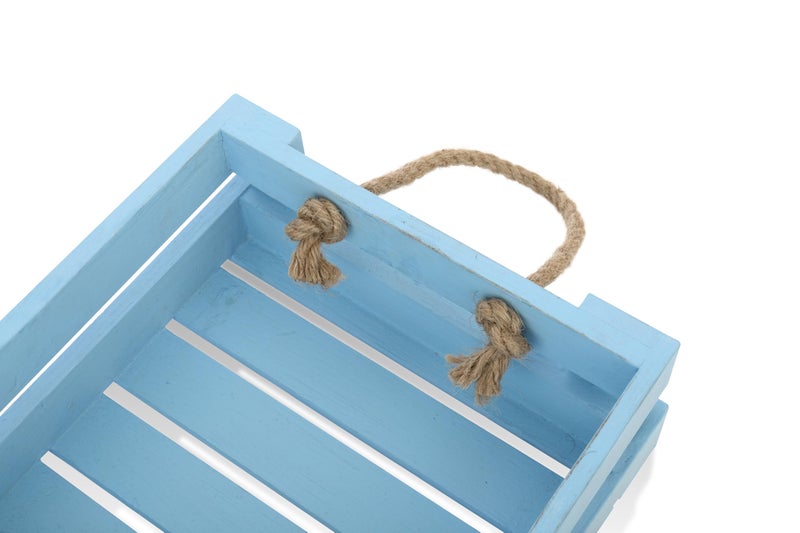 صينية خشب الصنوبر | سلة خشب الصنوبر | سلة كعك | سلة هدايا | سلة هدايا زفاف | صينية صندوق خشبي | عنصر صندوق هدايا (لون أزرق) - Image 2