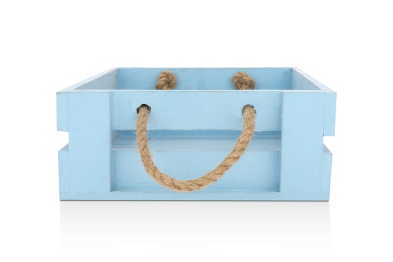 صينية خشب الصنوبر | سلة خشب الصنوبر | سلة كعك | سلة هدايا | سلة هدايا زفاف | صينية صندوق خشبي | عنصر صندوق هدايا (لون أزرق) - Image 4