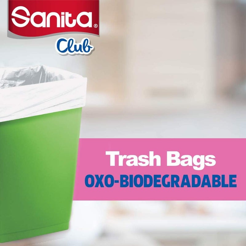 SANITA CLUB TRASH BAGS BIODEGRADABLE 5 GALLONS, 30 BAGS - White - Image 2