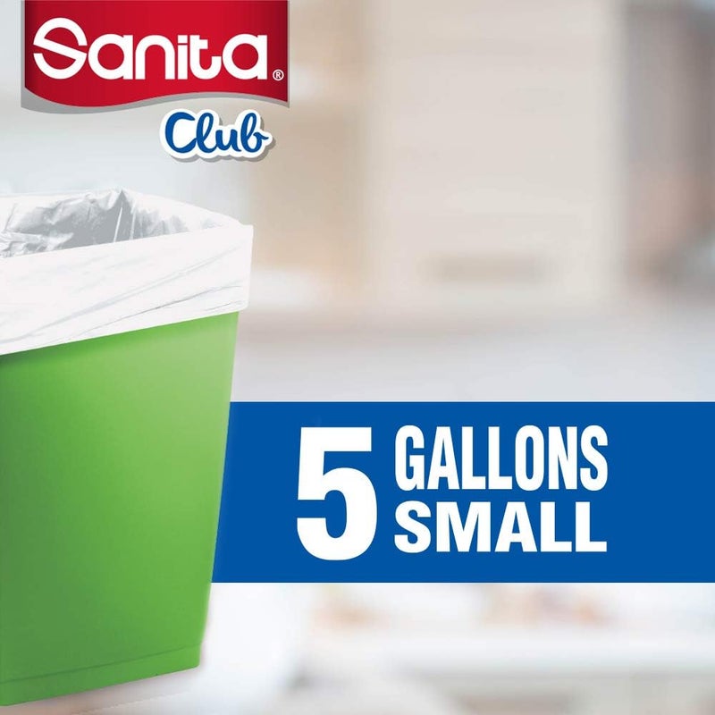 SANITA CLUB TRASH BAGS BIODEGRADABLE 5 GALLONS, 30 BAGS - White - Image 3