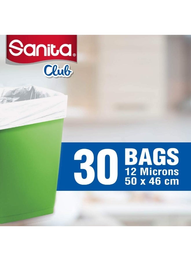 SANITA CLUB TRASH BAGS BIODEGRADABLE 5 GALLONS, 30 BAGS - White - Image 4