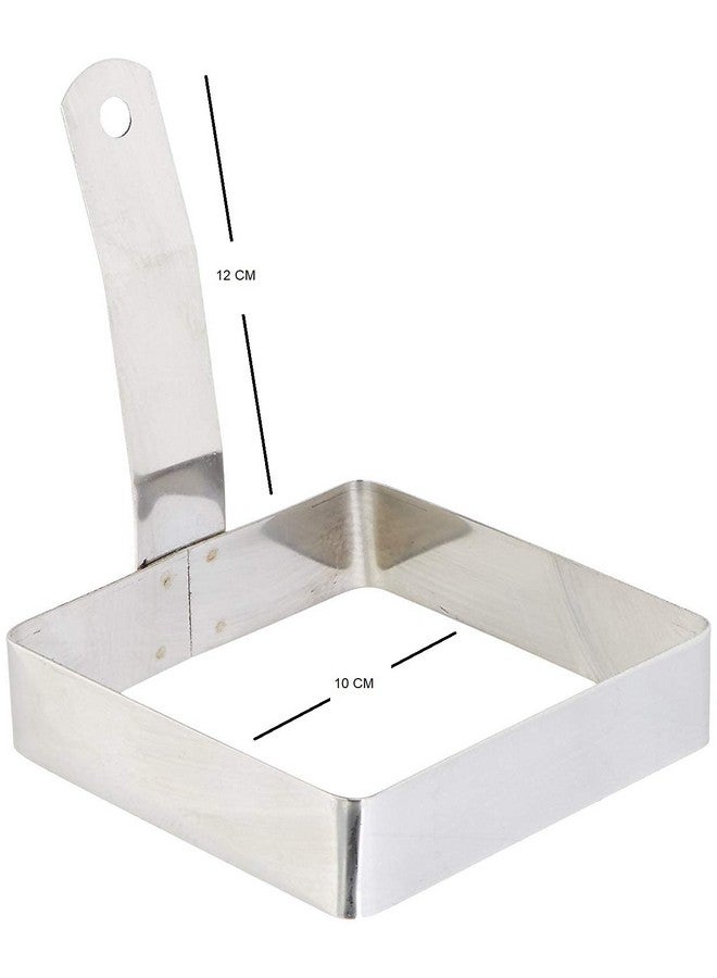 Dynore Stainless Steel Square Egg/Pancake Ring with Handle 10x10x13 cm - Image 5