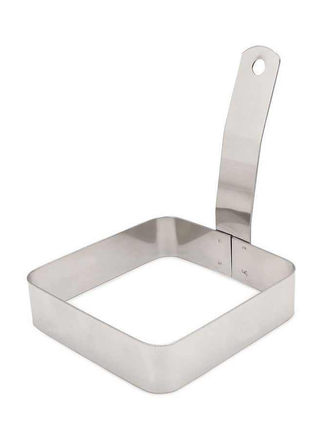 Dynore Stainless Steel Square Egg/Pancake Ring with Handle 10x10x13 cm - Image 1