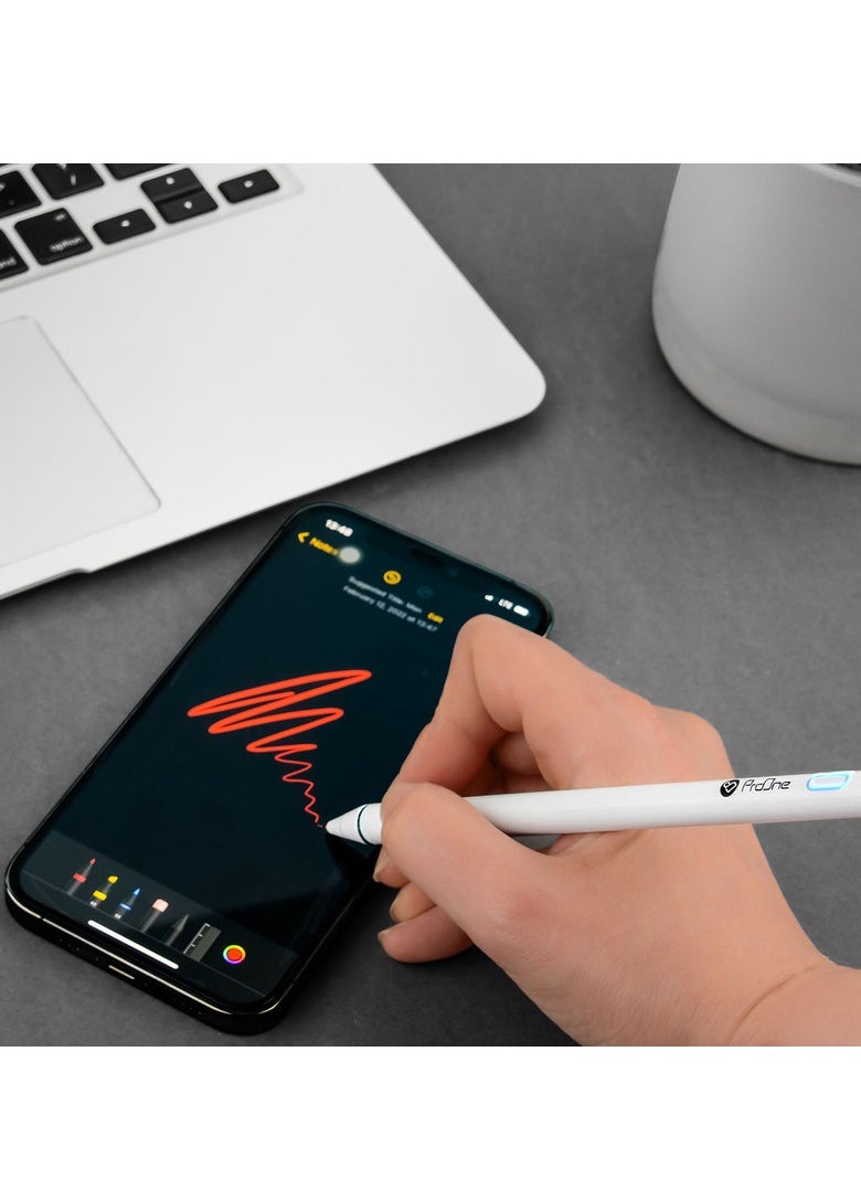 ProOne - ProOne  Active Stylus Pen 1.45mm Fine Tip for iPad, iPhone, Samsung Tablets | Precision, No Lag, Rechargeable | Compatible with All Android & iOS Capacitive Touchscreens | Ideal for Drawing, Note - Image 1