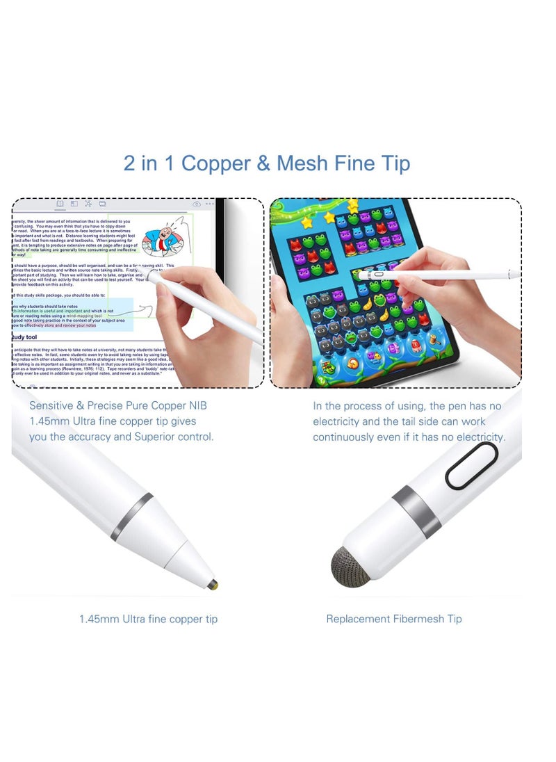 ProOne - ProOne  Active Stylus Pen 1.45mm Fine Tip for iPad, iPhone, Samsung Tablets | Precision, No Lag, Rechargeable | Compatible with All Android & iOS Capacitive Touchscreens | Ideal for Drawing, Note - Image 1