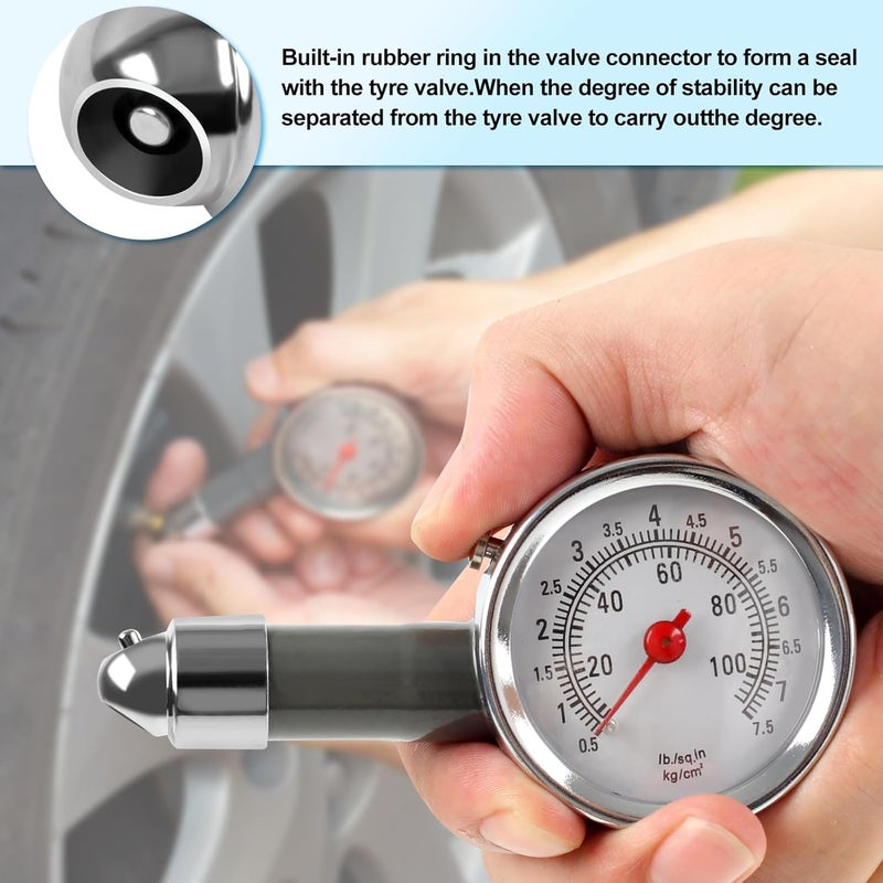 Guirnd Tire Pressure Gauge for Cars (0-100 Psi), Mechanical Tire Gauges for Tire Pressure, Tire Pressure Gauge Heavy Duty, Tire Air Gauge for Motorcycles, Trucks, Bicycles - Image 5