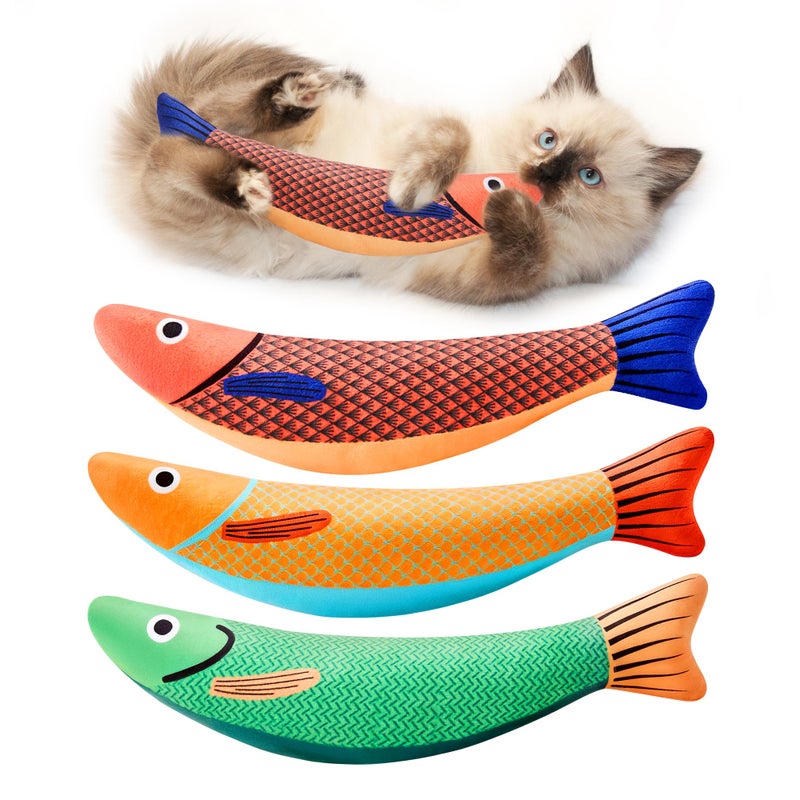 Potaroma Cat Toys Saury Fish 3 Pack Catnip Crinkle Sound Soft and Durable Interactive Kitten Kicker for Indoor Kitty Exercise 94 Inches for All Breeds - Image 2