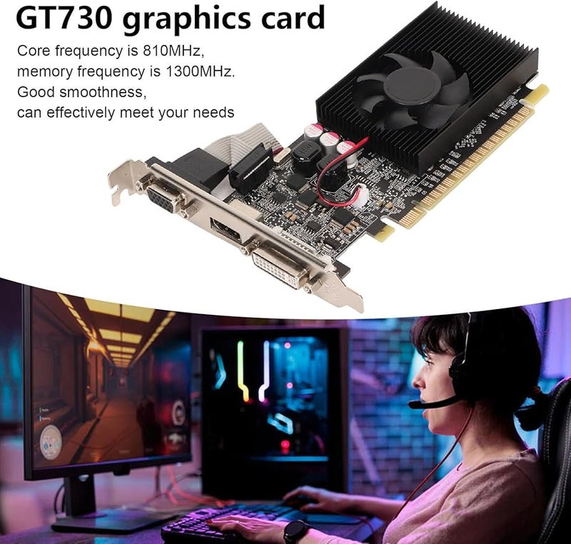 GT730 2GB GDDR3 64 Bit Graphics Card PCI Express 2 0 DVI I Gaming Video Card - Image 4
