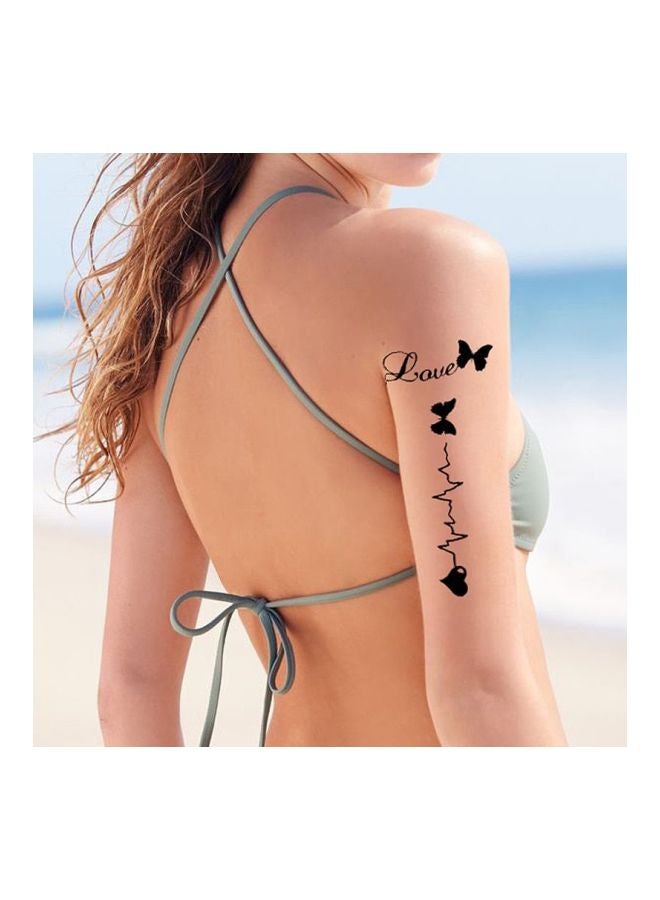 2-Piece Temporary Tattoo Stickers Black - Image 3