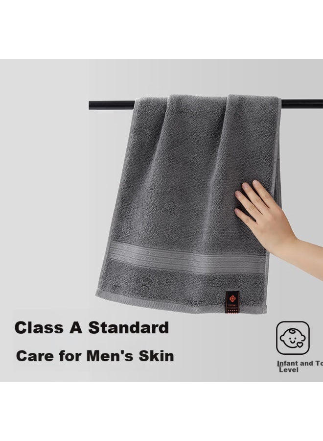 Grace Men's Thickened Pure Cotton Towel 150g*2pcs Xinjiang Cotton 100% Pure Cotton Towel, Not Easy To Shed, For Face Washing And Bathing - Image 2
