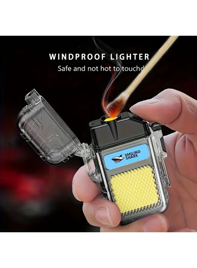 Smiling Shark TIP 066 Black USB C Rechargeable Plasma Lighter And COB LED Flashlight - Image 3