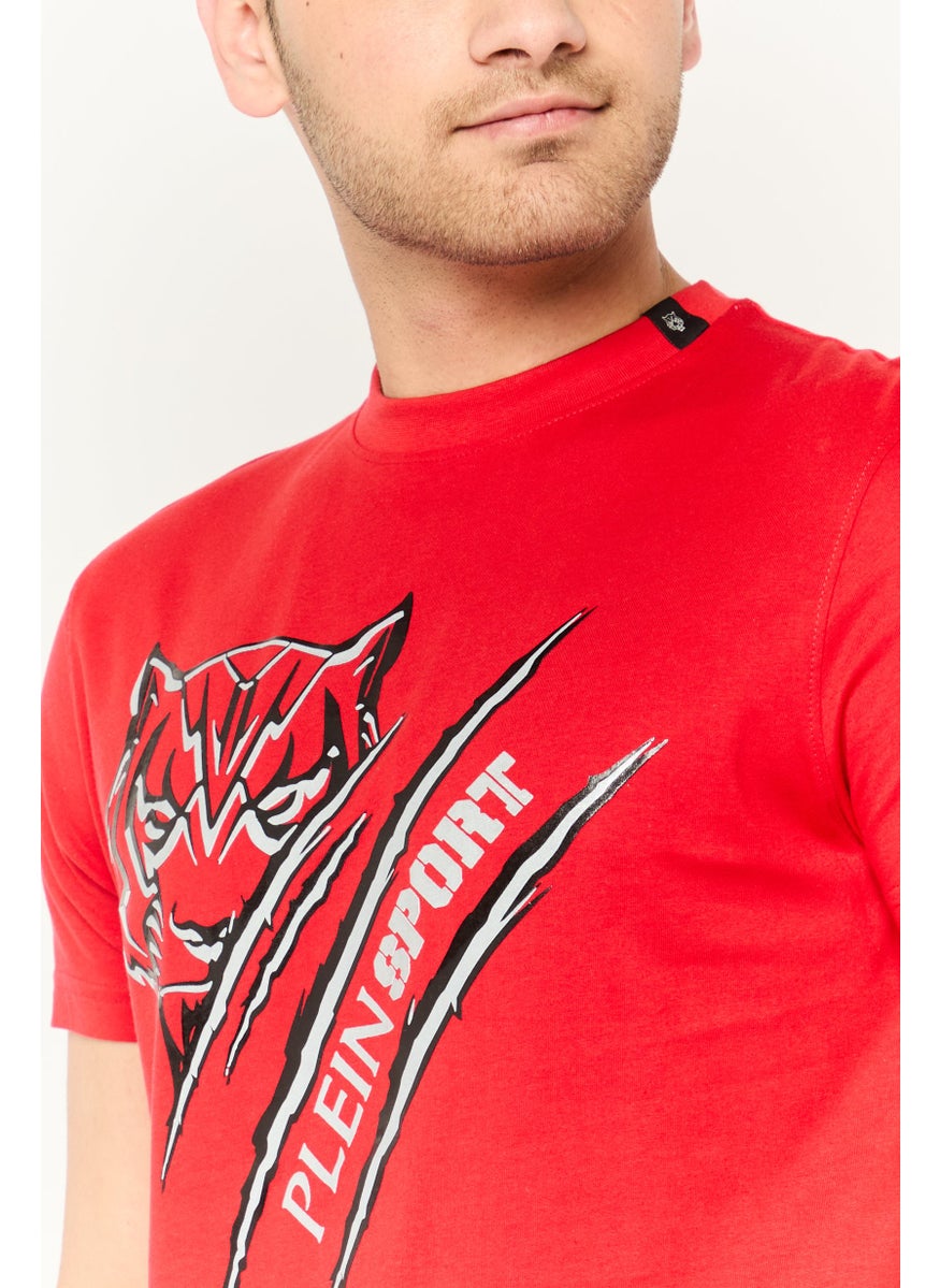 Plein Sport - Men Sportswear Fit Short Sleeve Outdoor T-Shirt, Red - Image 1