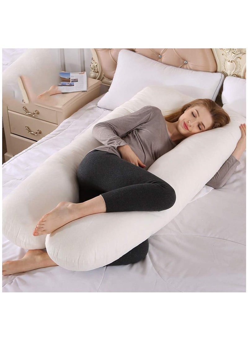 Arabest Pregnancy Pillow, U Shaped Full Body Pillow with Removable Cover, Pregnancy Pillows for Sleeping, Body Pillows for Adults, Maternity Pillow, and Pregnancy Must Haves (White)  - Image 1