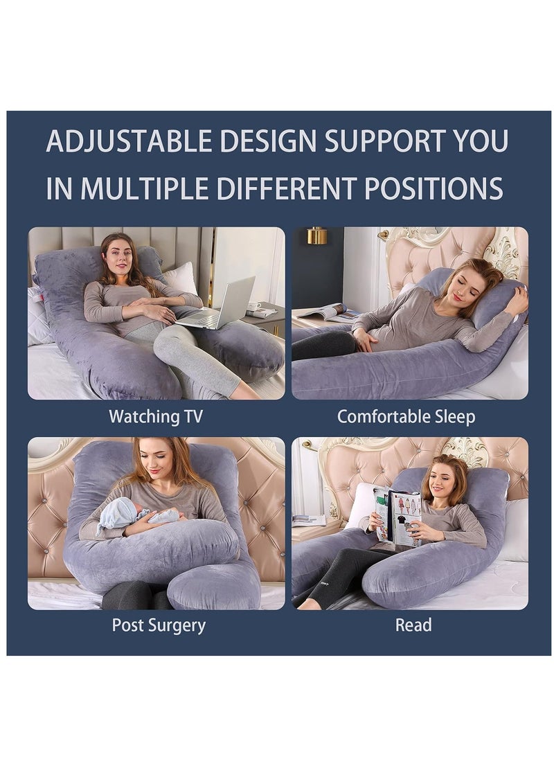 Arabest Pregnancy Pillow, U Shaped Full Body Pillow with Removable Cover, Pregnancy Pillows for Sleeping, Body Pillows for Adults, Maternity Pillow, and Pregnancy Must Haves (White)  - Image 4