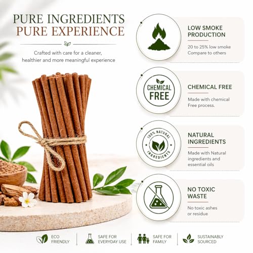 Devalaya Arabian Mogra Dhoop Sticks (120 Sticks, Pack of 12) | Bamboo-Less Incense Sticks for Pooja | 100% Charcoal-Free | Toxin Free | 3-Inch Length with Ceramic Strand | Premium Dhoop Batti - Image 2