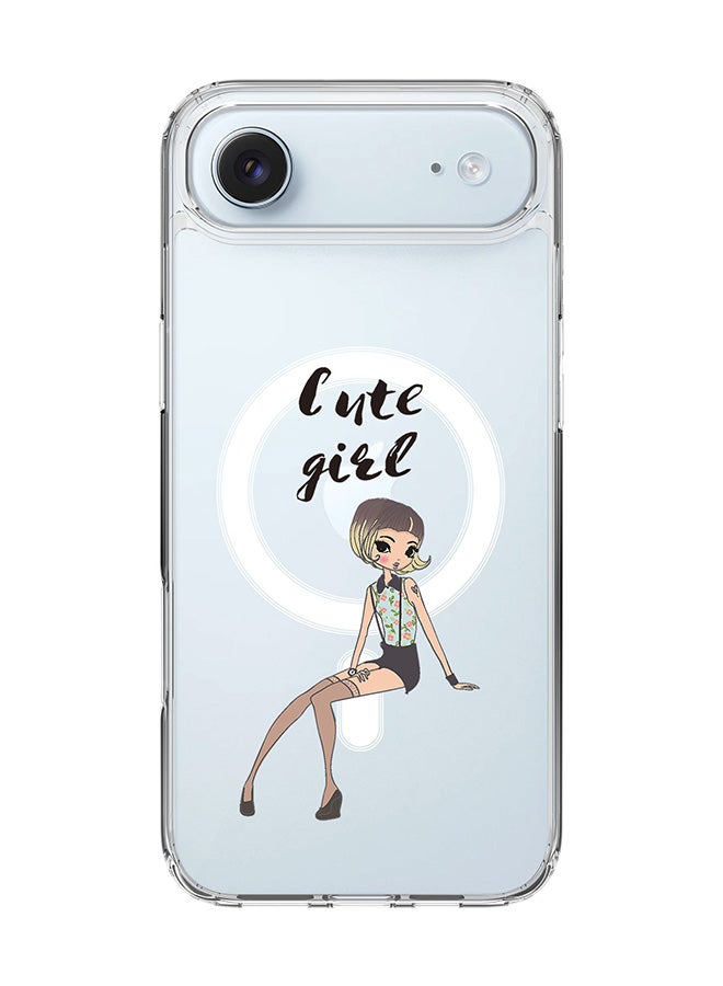 Stylizedd Classic Clear MagSafe Case for iPhone 17 Air , Hybrid Soft Case Flexible Edges Anti Drop TPU PC Gel Thin Transparent Cover [ Designed for iPhone 17 Air ] - Shy Cute Girl