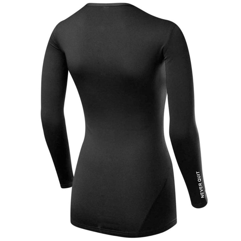 NEVER QUIT Compression Top Full Sleeve Tights Women T-Shirt for Sports - Image 2